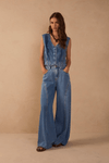 Calça Jeans Pantalona Recortes