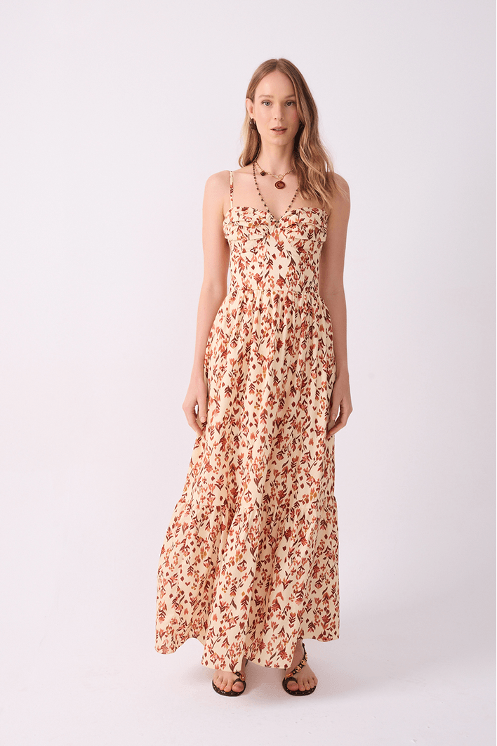 Vestido Longo Est Jardim Ikat