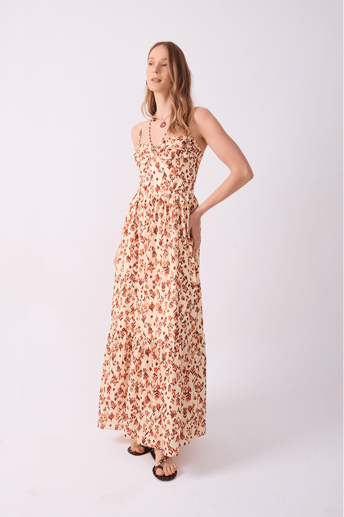 Vestido Longo Est Jardim Ikat