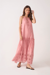 Vestido Cropped Algodão Barrado