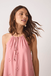 Vestido Cropped Algodão Barrado