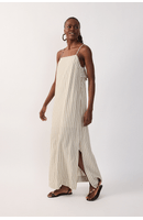 Vestido Cropped Babado Costas Listrado