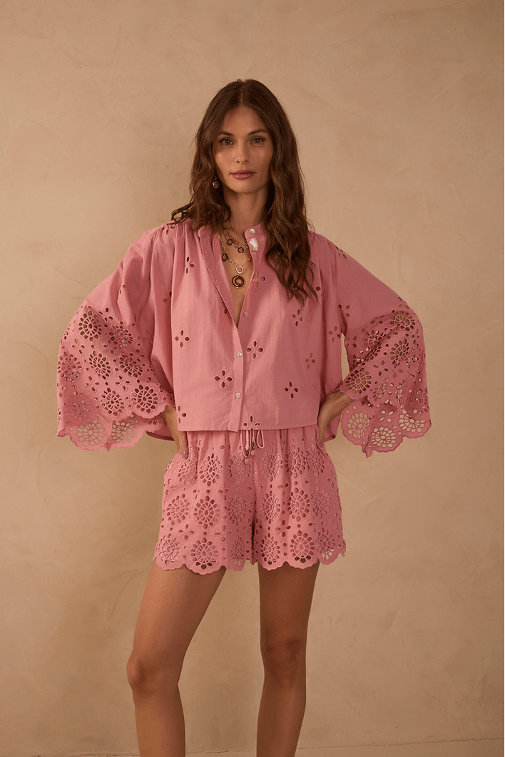 Camisa Algodão Bordado Barrado