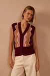 Blusa Colete Tricot Detalhe Onda