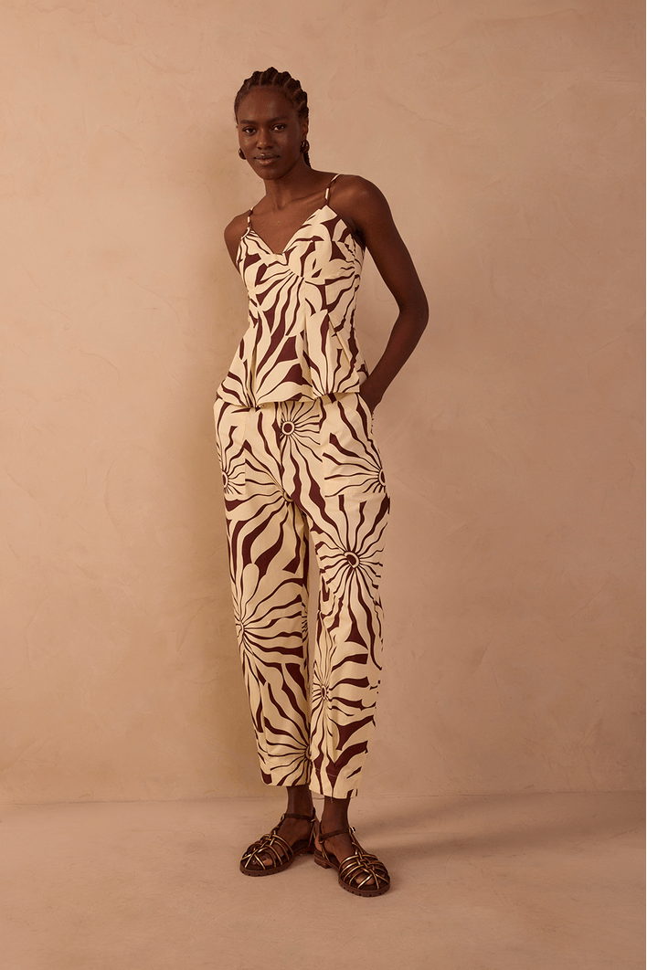 Calça Barrel Algodão Est Alvorecer