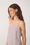 Vestido Cropped Babado Costas Listrado