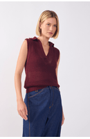 Blusa Tricot Gola Quadradinhos