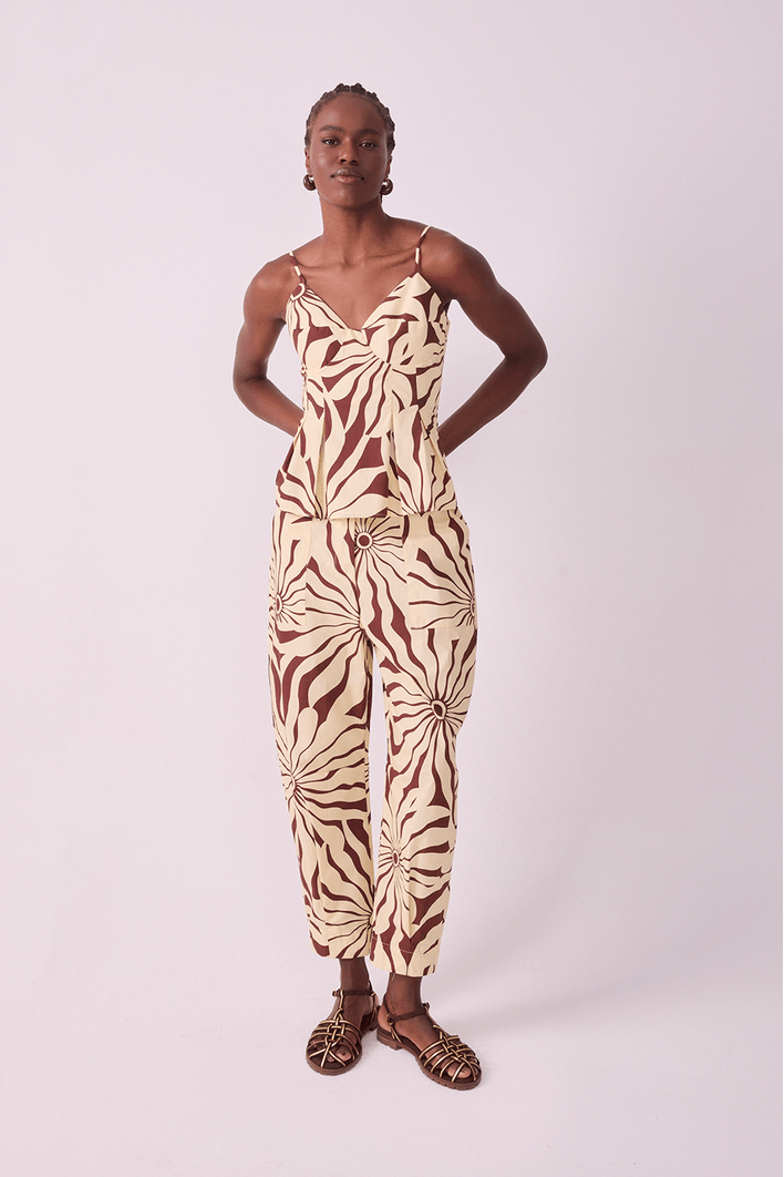 Calça Barrel Algodão Est Alvorecer