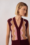 Blusa Colete Tricot Detalhe Onda
