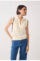 Blusa Tricot Gola Quadradinhos