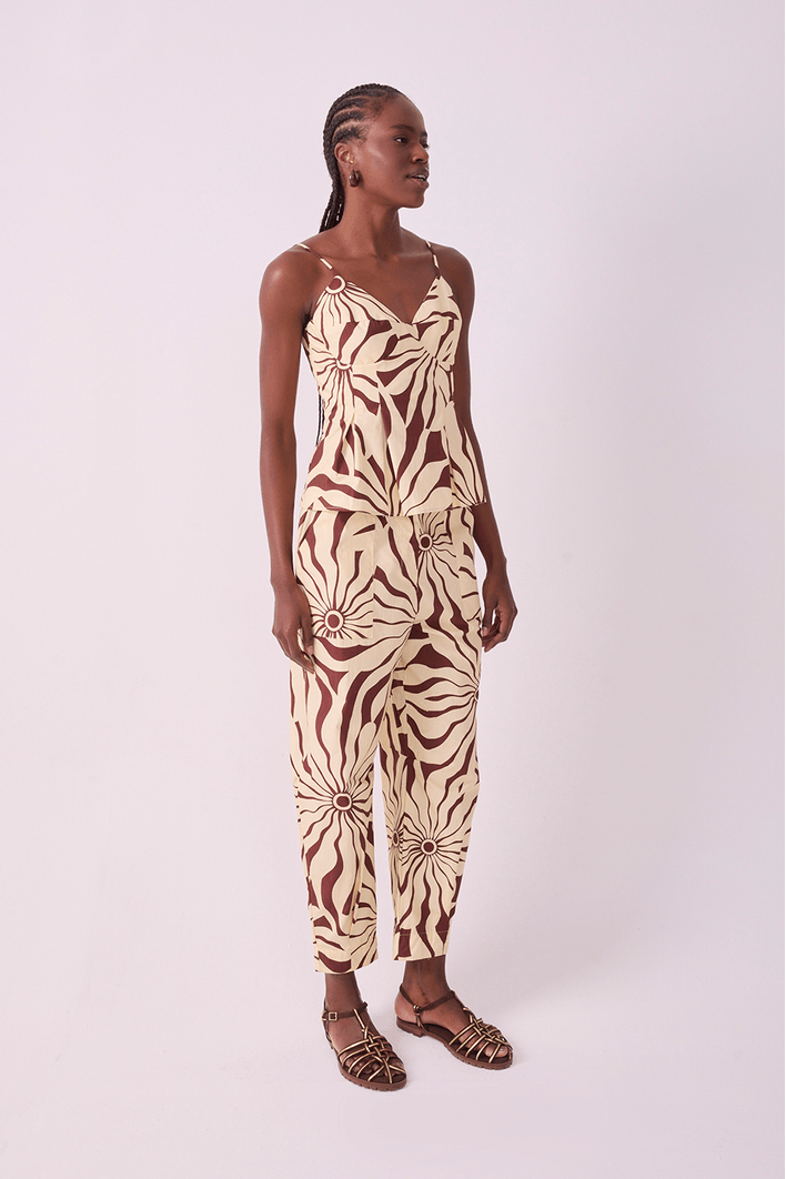 Calça Barrel Algodão Est Alvorecer