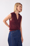 Blusa Tricot Gola Quadradinhos