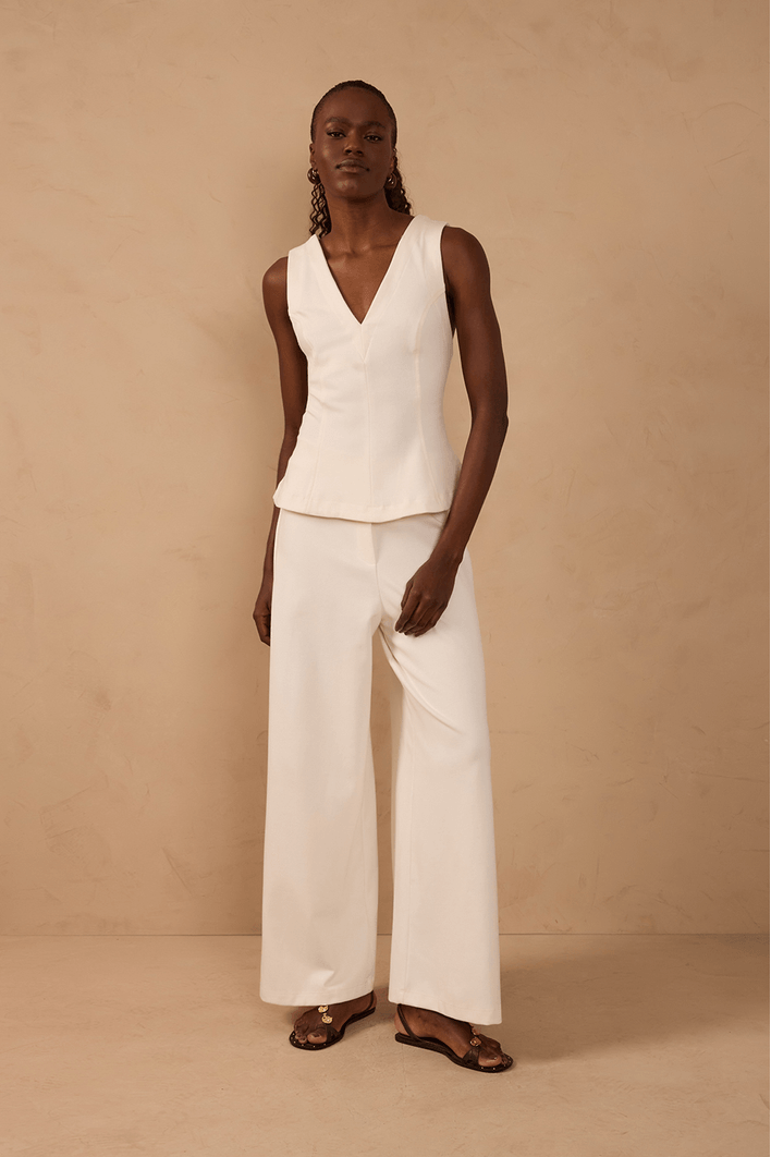 Calça Nervuras Malha Alfaiataria