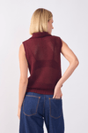 Blusa Tricot Gola Quadradinhos