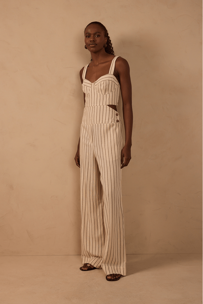 Macacão Linho Listra Lurex