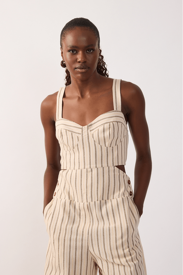 Macacão Linho Listra Lurex