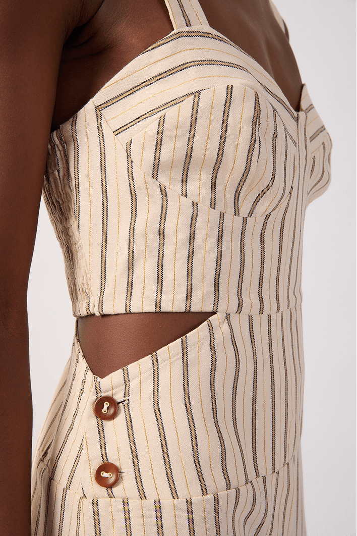 Macacão Linho Listra Lurex