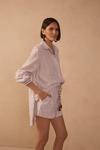 Camisa Linho Listrado Lurex