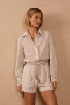 Camisa Linho Listrado Lurex