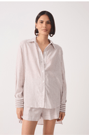 Camisa Linho Listrado Lurex
