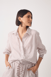 Camisa Linho Listrado Lurex