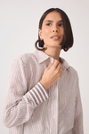 Camisa Linho Listrado Lurex