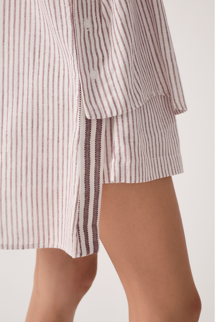 Camisa Linho Listrado Lurex