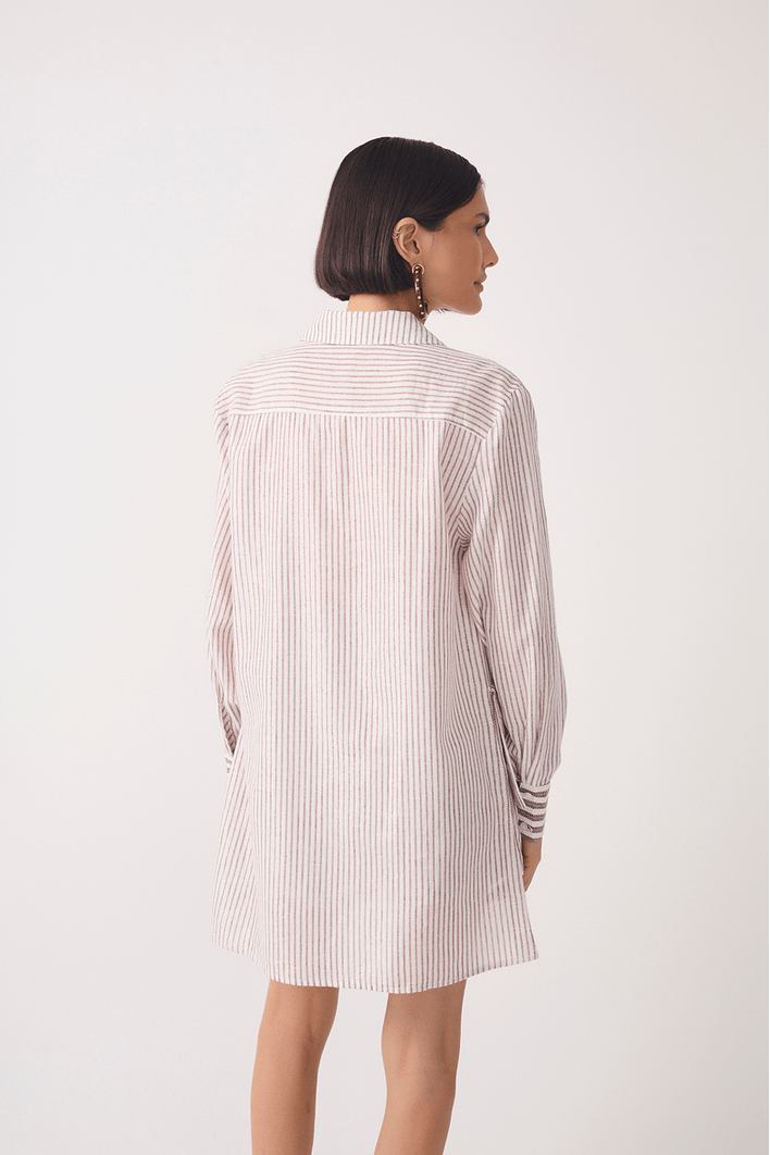 Camisa Linho Listrado Lurex