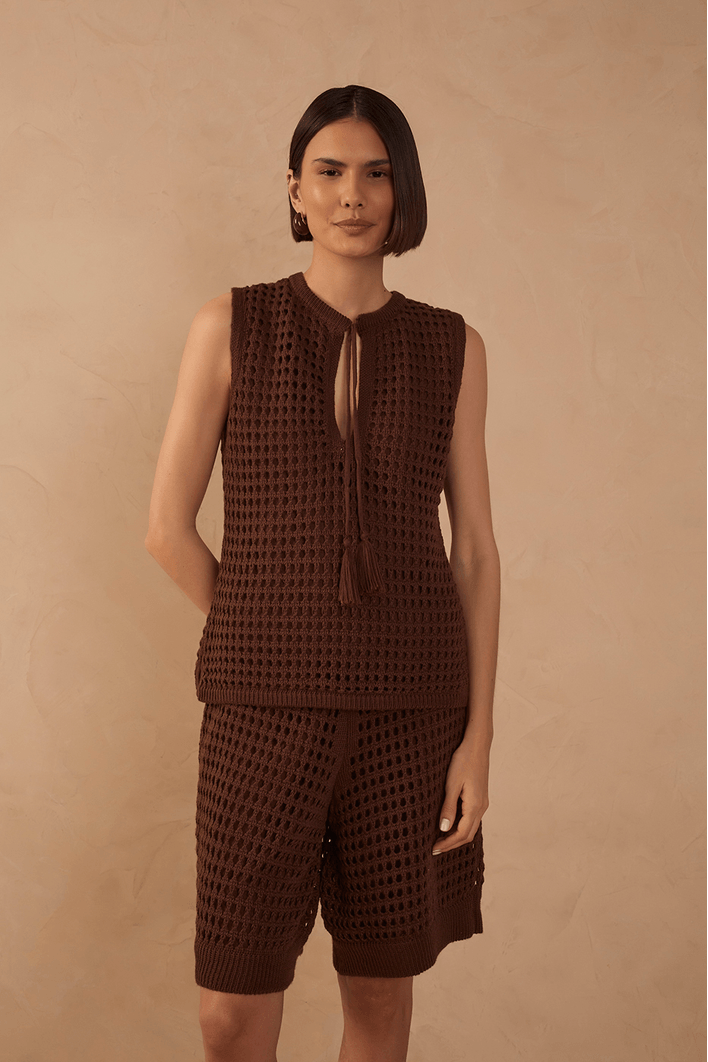 Blusa Tricot Telada Cordão