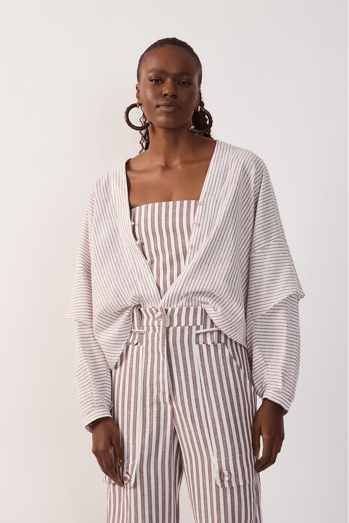 Blusa Sem Alça Listrado