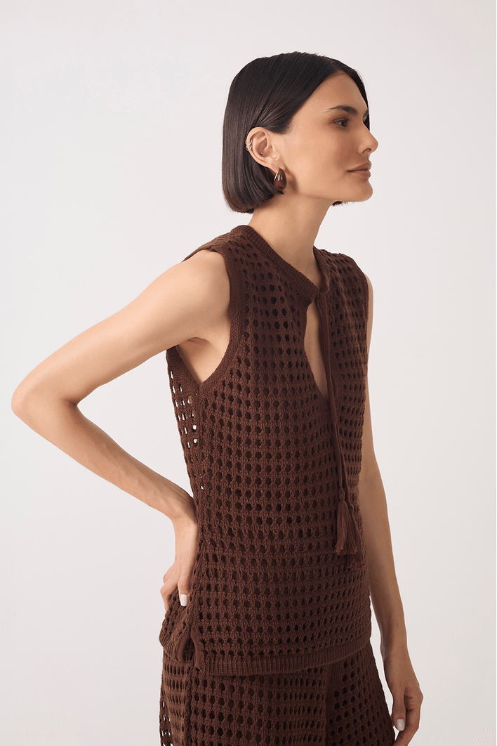 Blusa Tricot Telada Cordão