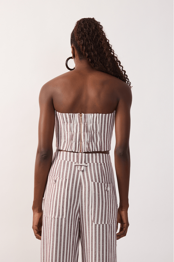 Blusa Sem Alça Listrado