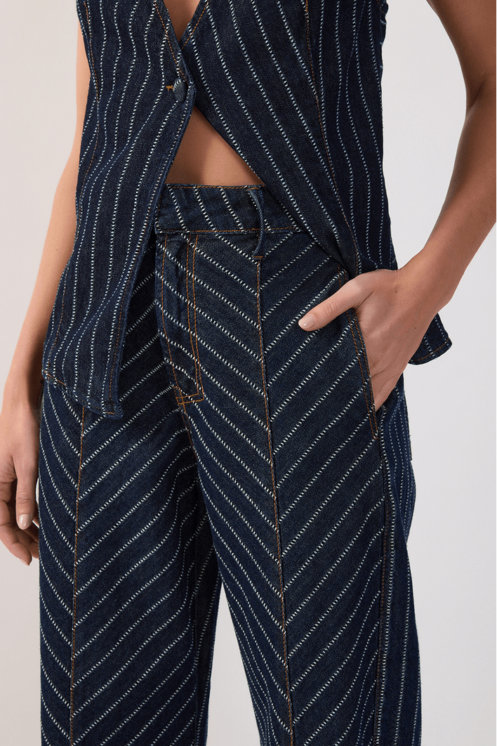 Calça Jeans Barrel Listrada