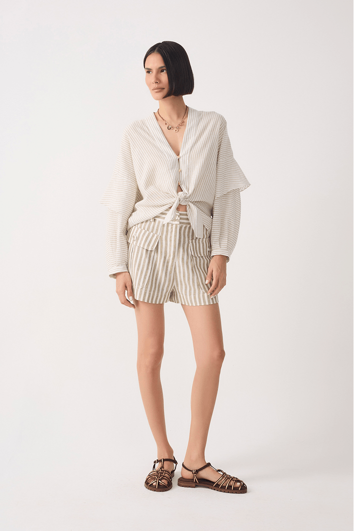 Short Linho Listrado