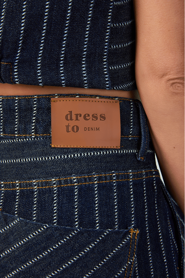 Calça Jeans Barrel Listrada