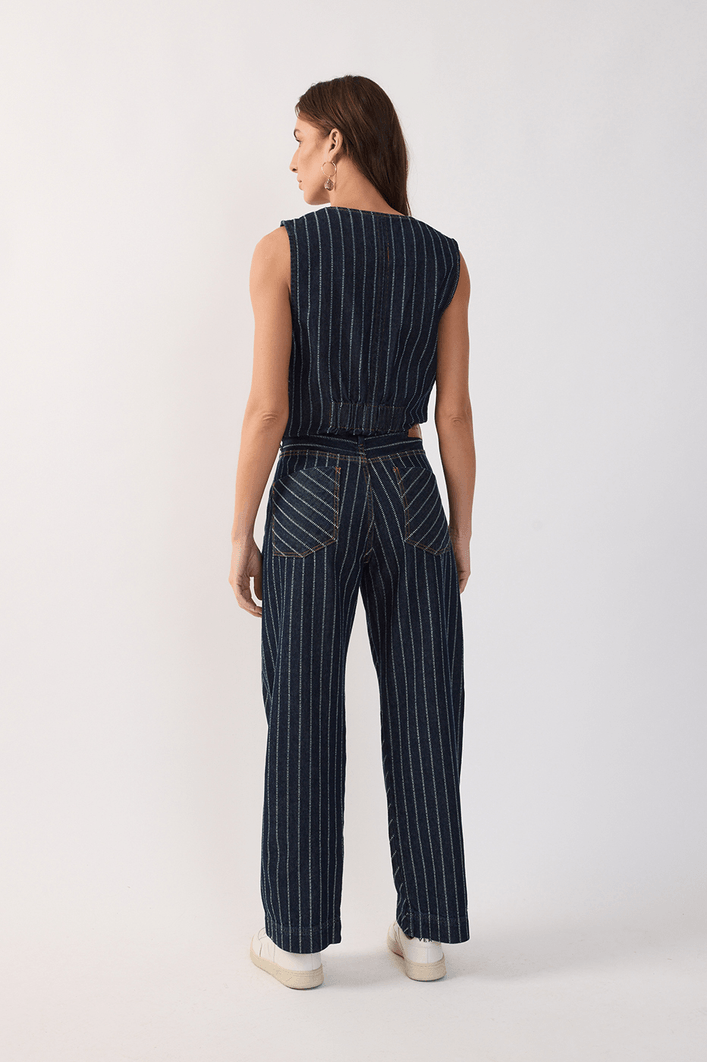 Calça Jeans Barrel Listrada