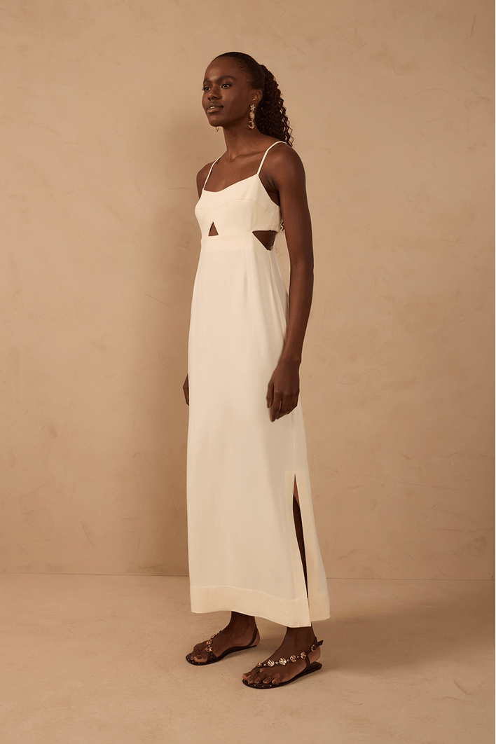 Vestido Cropped Vazado Lateral