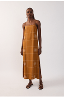 Vestido Cropped Linho Xadrez Sol