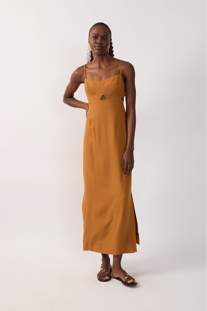 Vestido Cropped Vazado Lateral