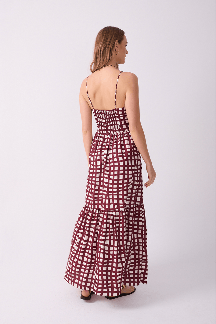 Vestido Cropped Est Trama Vinho