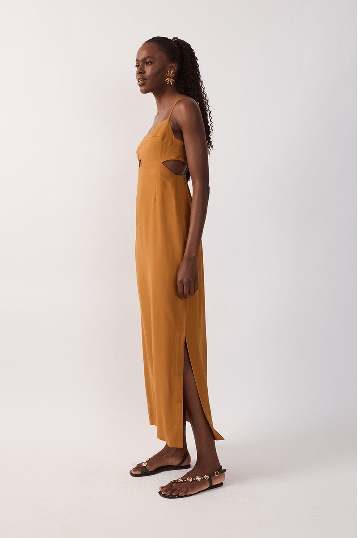 Vestido Cropped Vazado Lateral