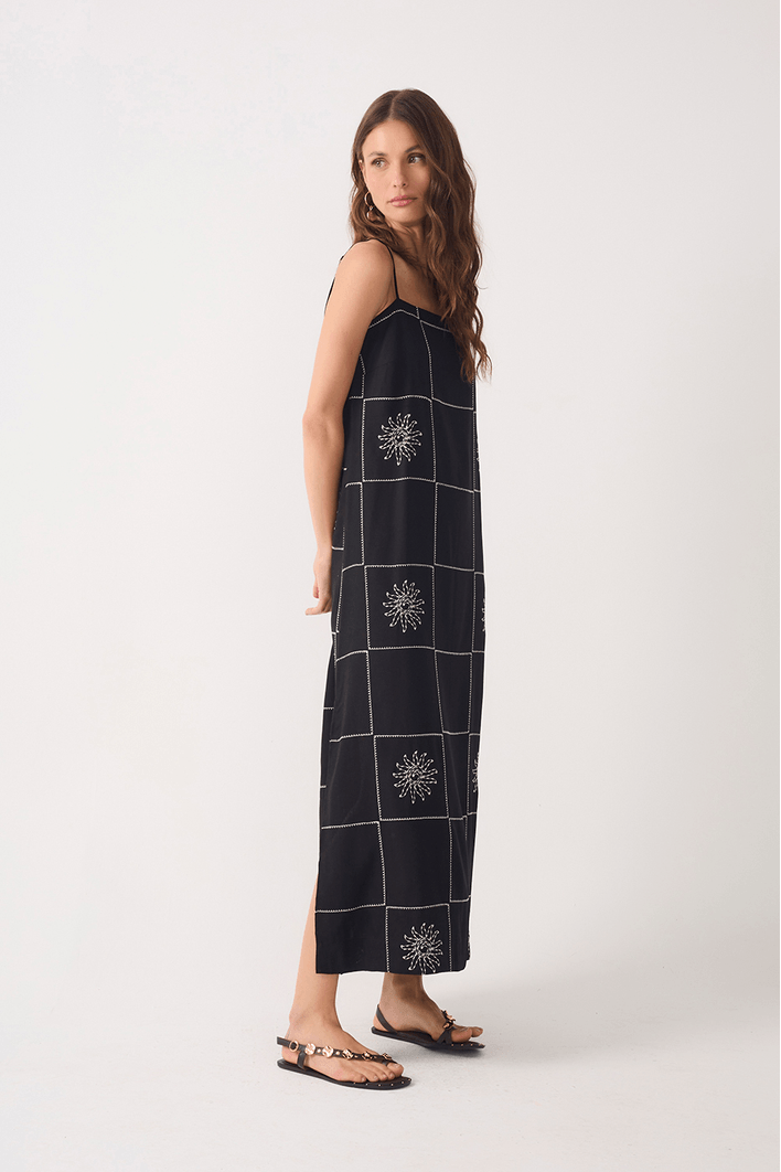 Vestido Cropped Linho Xadrez Sol