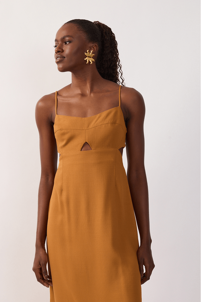 Vestido Cropped Vazado Lateral