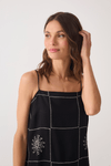 Vestido Cropped Linho Xadrez Sol