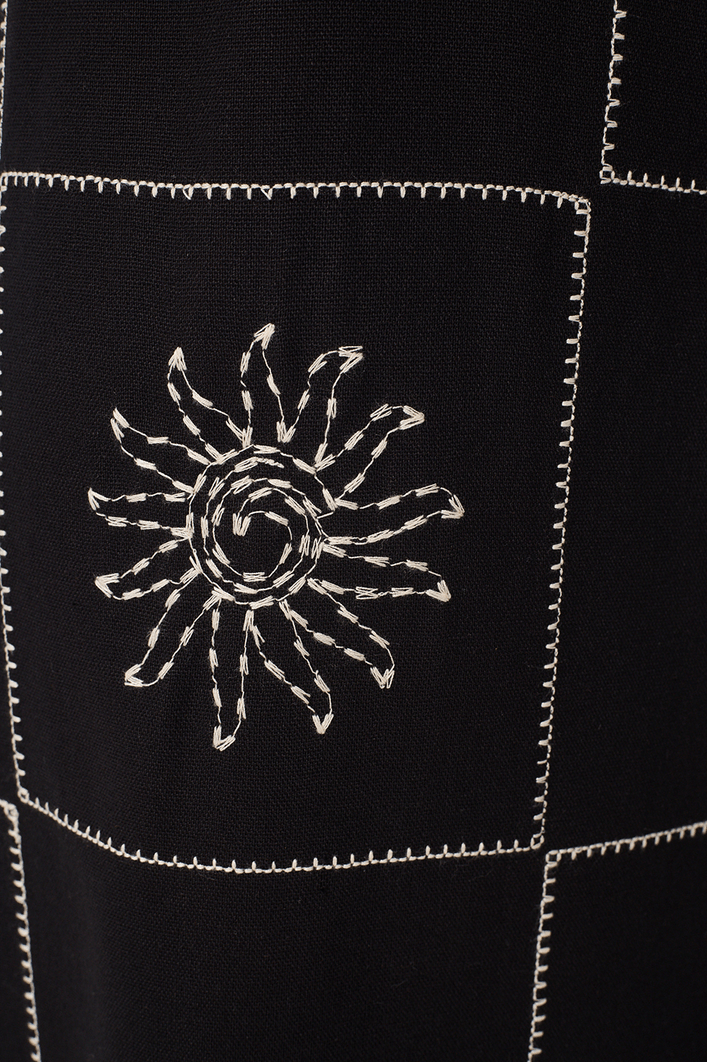 Vestido Cropped Linho Xadrez Sol