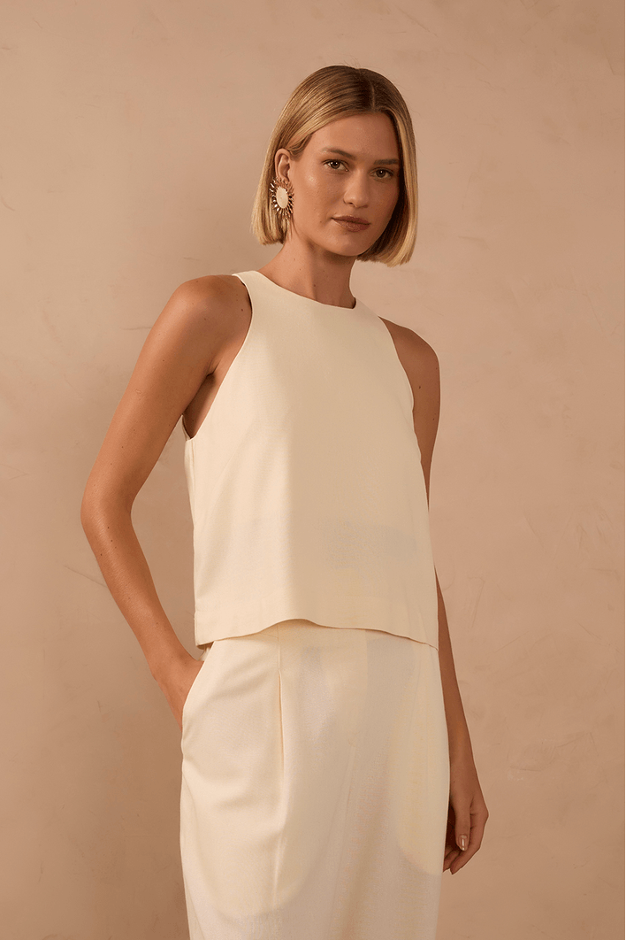 Blusa Linho Decote Nadador