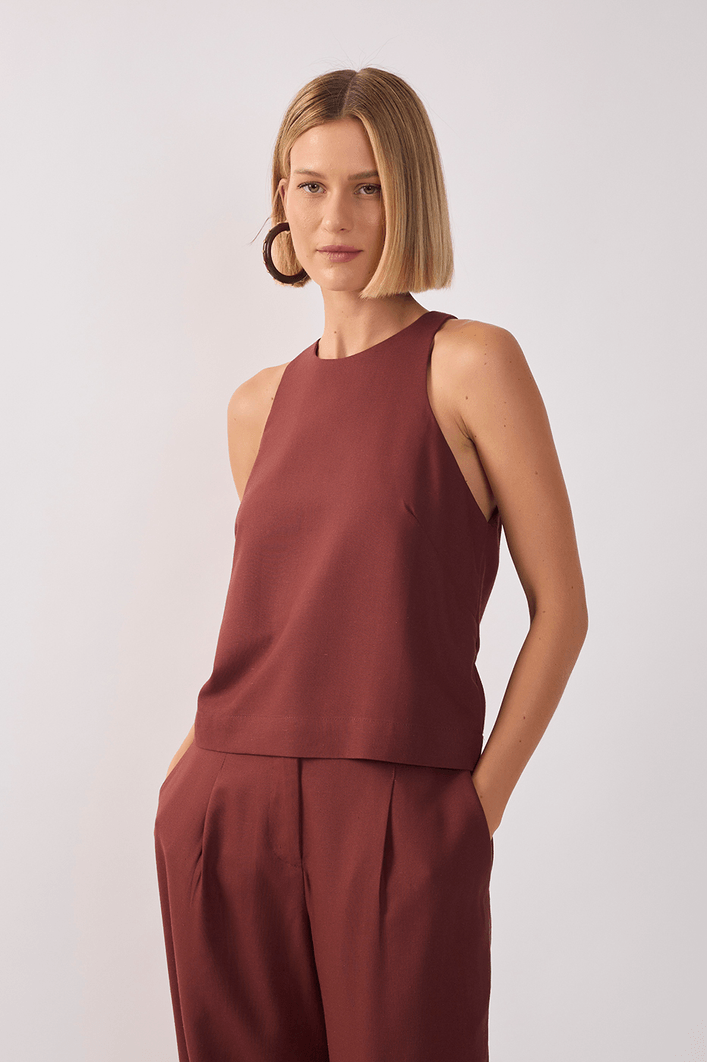 Blusa Linho Decote Nadador