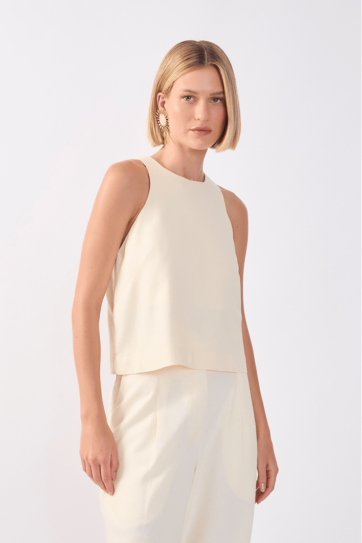 Blusa Linho Decote Nadador