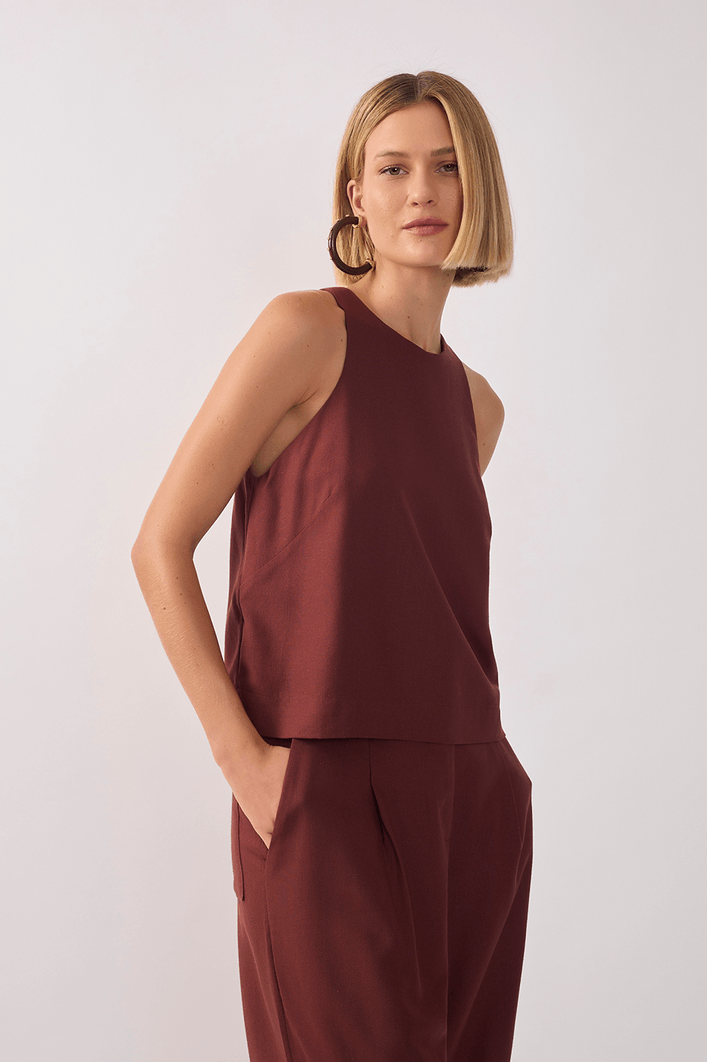 Blusa Linho Decote Nadador