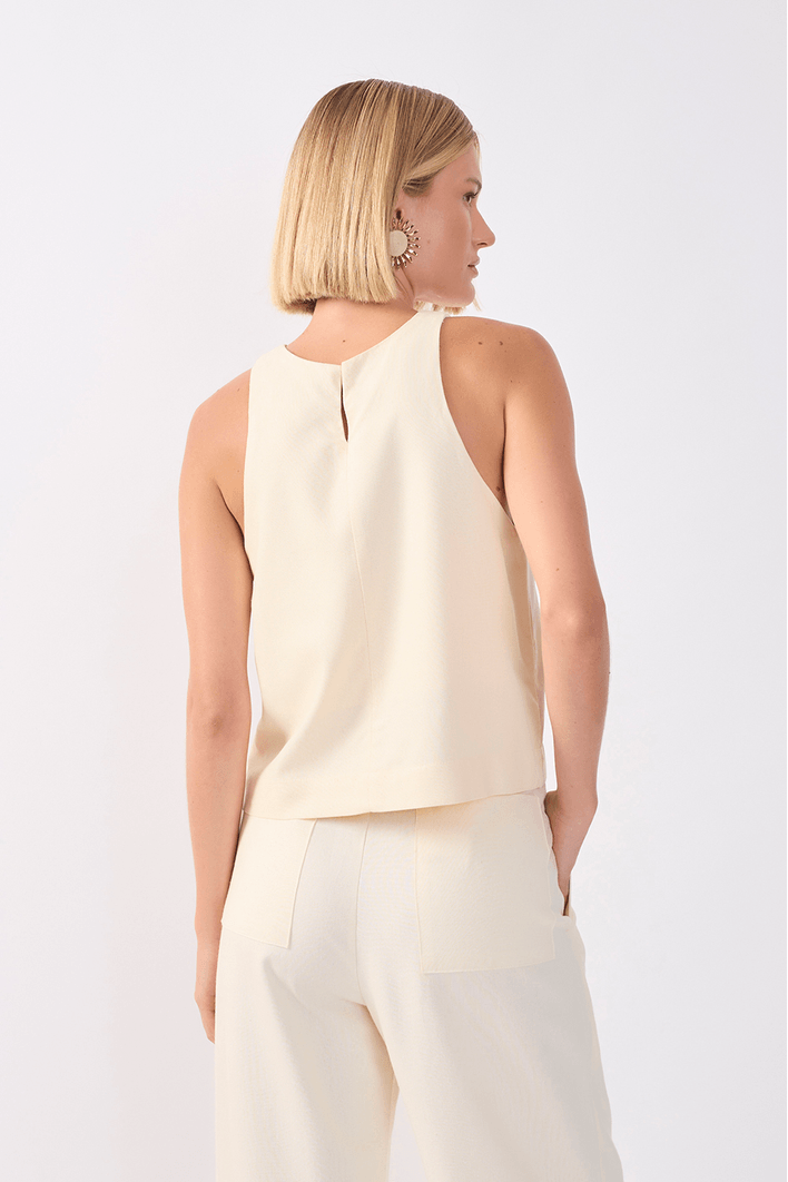 Blusa Linho Decote Nadador